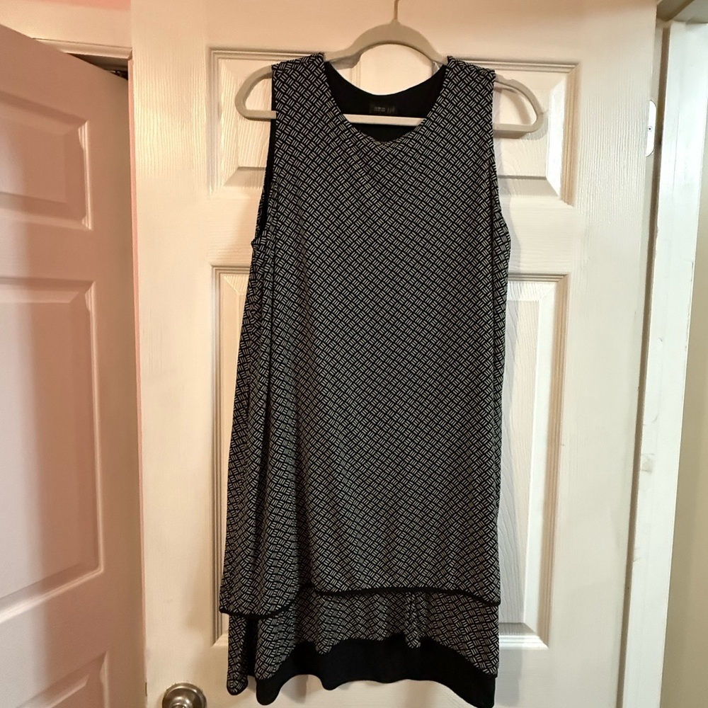 J. Jill Black and White High Low Dress